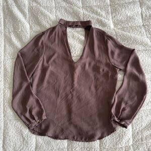Dynamite Brown V-Neck Long Sleeve Blouse
